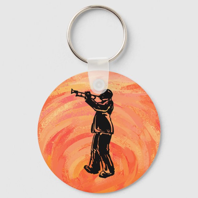 New York Boogie Nights Trumpet Orange Keychain (Front)