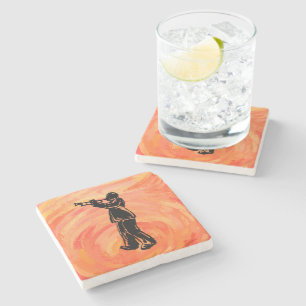 New York Boogie Nights Trumpet Orange Stone Coaster