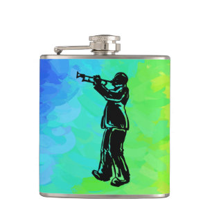 New York Boogie Nights Trumpet Rainbow Hip Flask