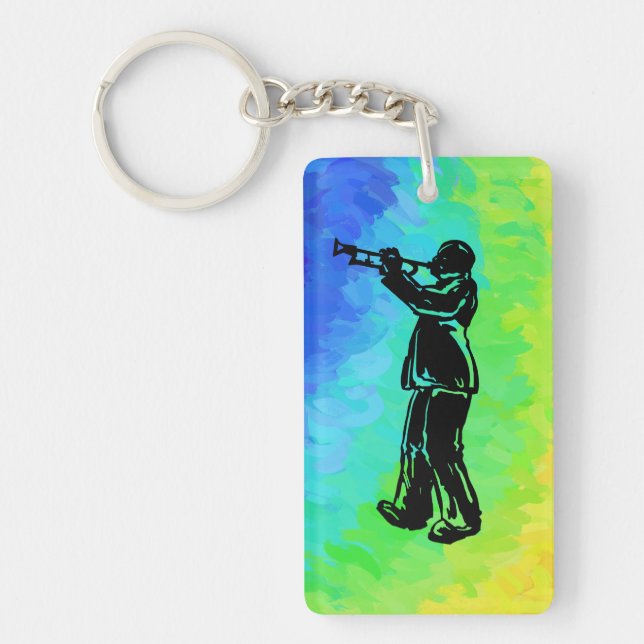 New York Boogie Nights Trumpet Rainbow Keychain (Front)