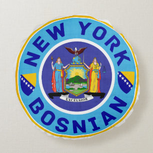 New York Bosnian American   Round Pillow