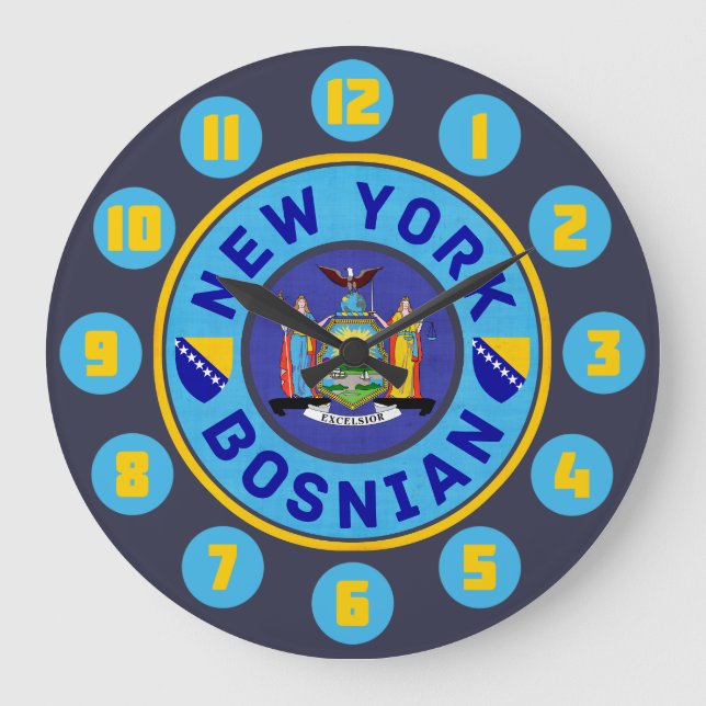 New York Bosnian American Wall Clock (Front)