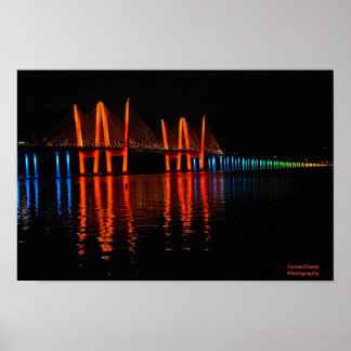 New York Bridge Lights in Honor of Gay Pride Poste Poster