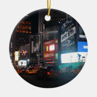 New York Broadway at night Ceramic Ornament