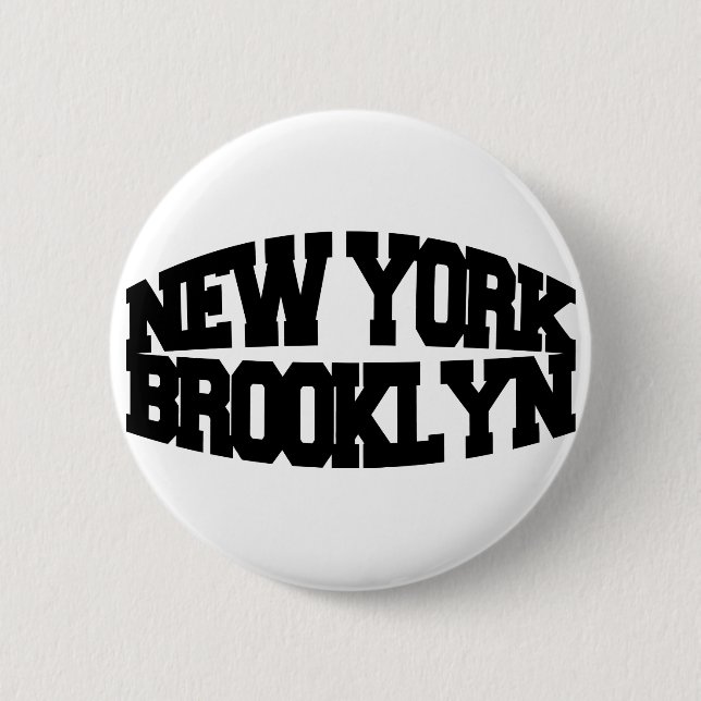 New York Brooklyn 2 Inch Round Button (Front)