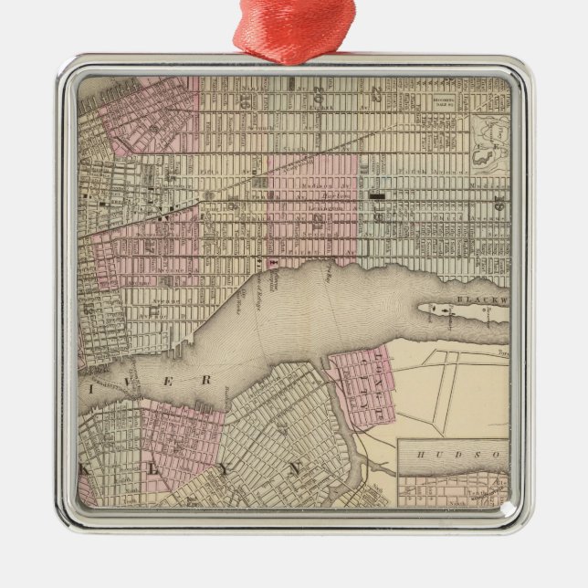 New York, Brooklyn 3 Metal Ornament (Front)