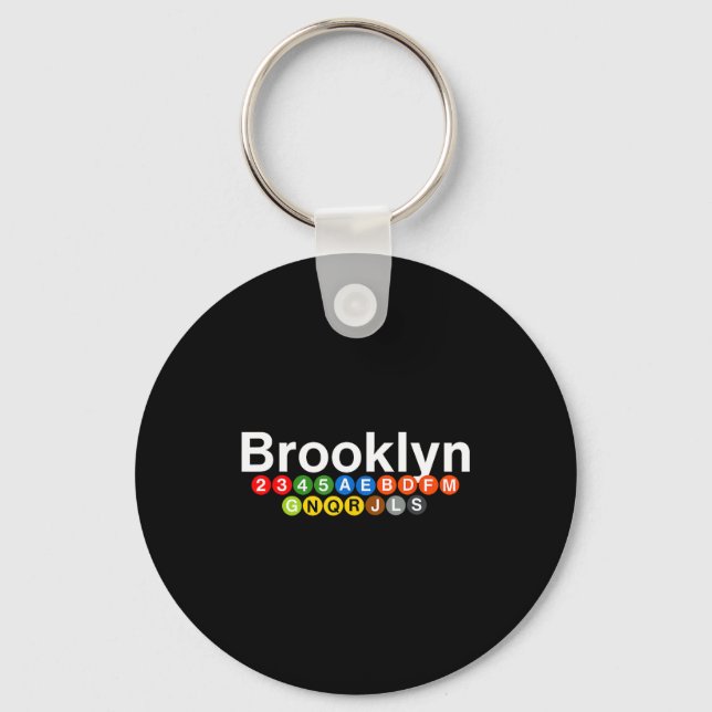 New York Brooklyn Subway Station Signs, Train Sign Keychain (Front)
