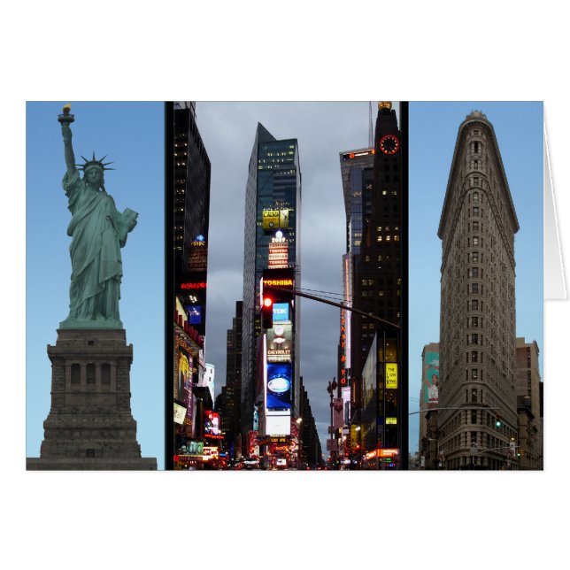 New York Card New York Souvenir Card Landmarks (Front Horizontal)