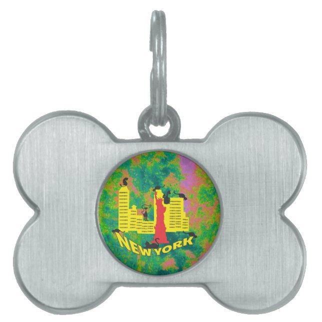 NEW YORK cat Pet Name Tag (Front)