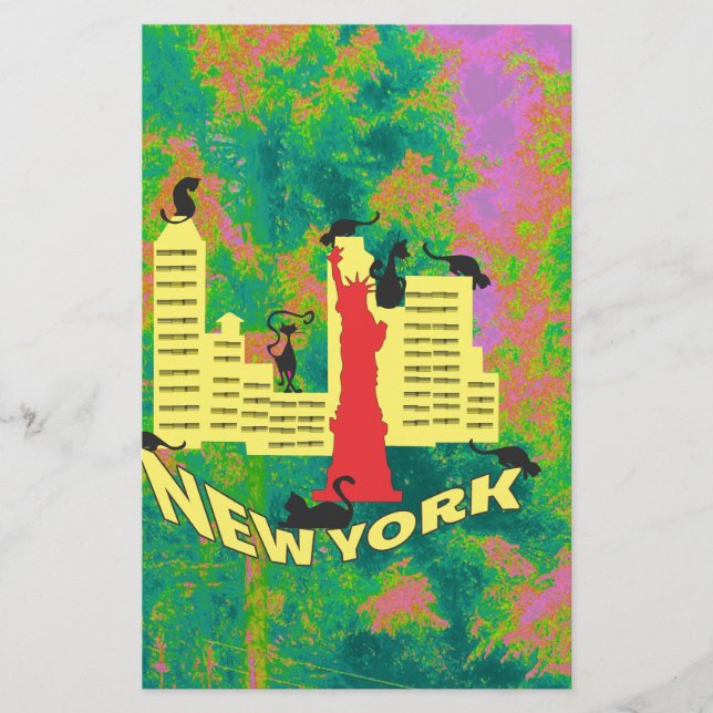 NEW YORK cat Stationery (Front)