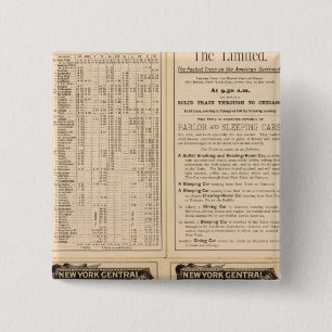 New York Central and Hudson River Railroad 2 Inch Square Button