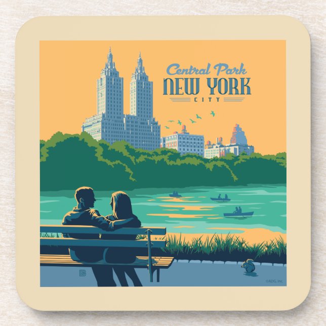 New York Central Park Bench Coaster (Front)
