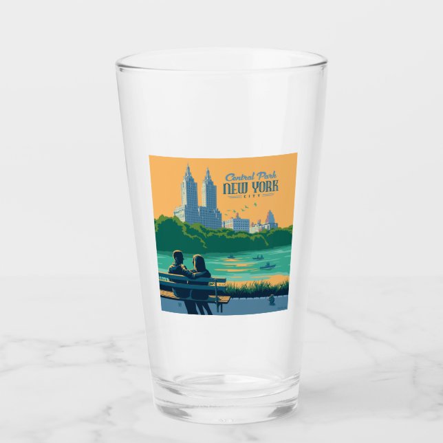 New York Central Park Bench Glass (Front)