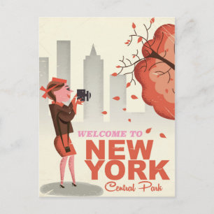 New York Central Park Vintage travel poster Postcard