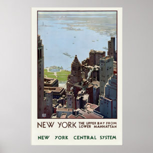 New York Central System Manhattan Skyscraper Poster