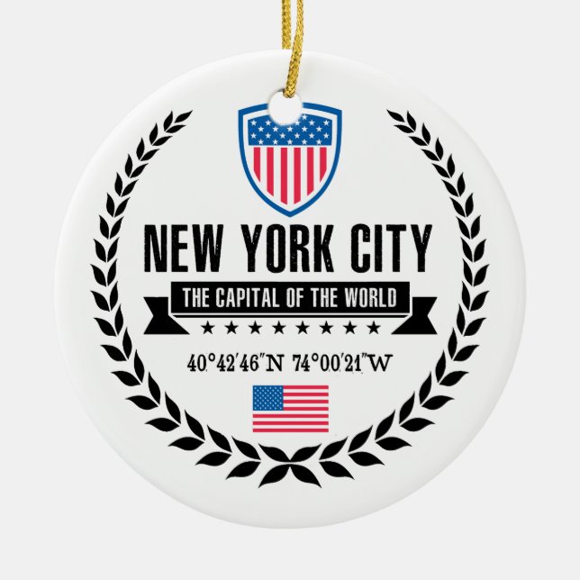 New York Ceramic Ornament (Front)