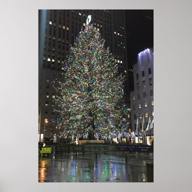 New York Christmas NYC Rockefeller Center Tree Poster (Front)