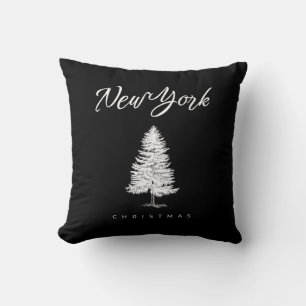 New York Christmas Throw Pillow