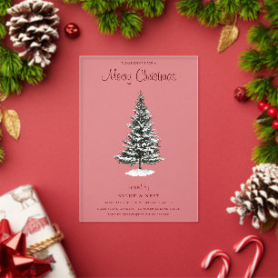 New York Christmas: Trendy Winter Modern Party Acrylic Invitations