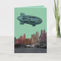NEW YORK CITY 1930'S SKYLINE BLIMP YOUR BIRTHDAY