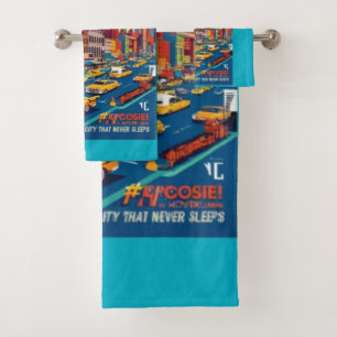 New York City 1960s   Vintage Travel in AR Bath Towel Set