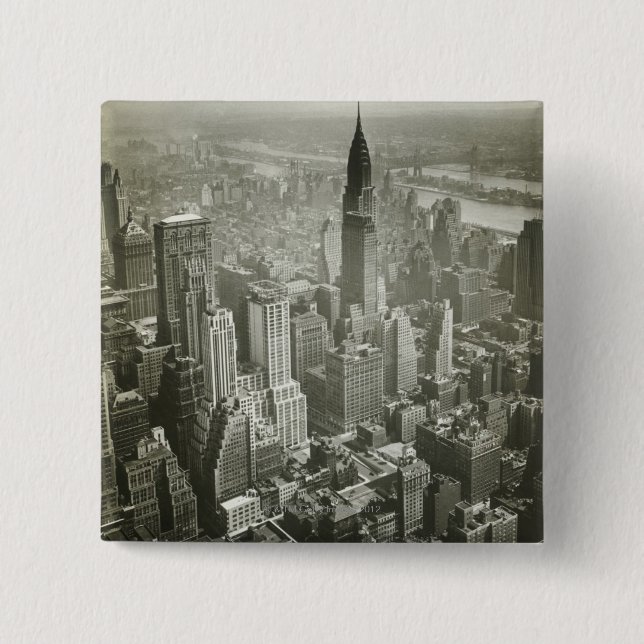 New York City 2 Inch Square Button (Front)