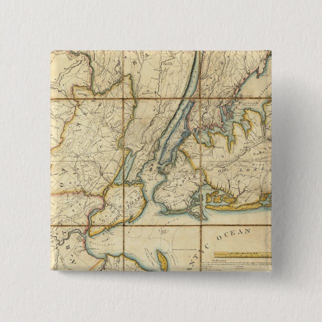 New York City 3 2 Inch Square Button (Front)