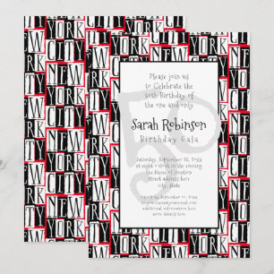 New York City 50th Birthday Party Manhattan Chic Invitation