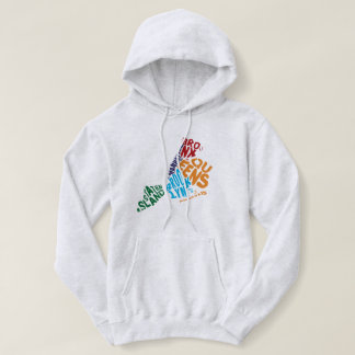 New York City 5 Boroughs Word Art Map Hoodie