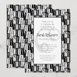 New York City 60th Birthday Party Manhattan Style Invitation