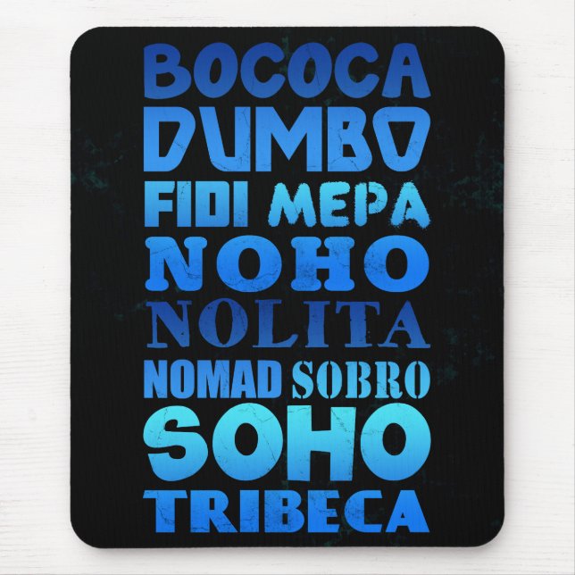 New York City Acronyms Mouse Pad (Front)