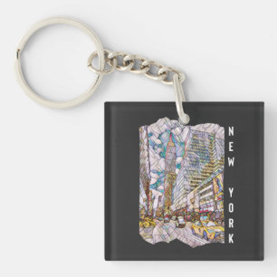 New York City Aesthetic Mosaic Art      Keychain