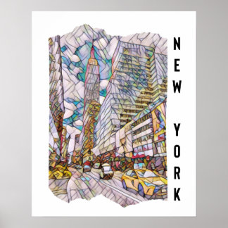 New York City Aesthetic Mosaic Art         Poster