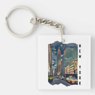 New York City Aesthetic Photo Art     Keychain