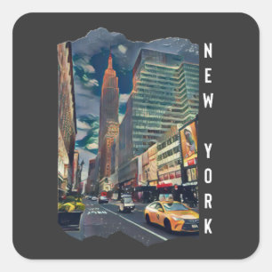 New York City Aesthetic Photo Art Square Sticker