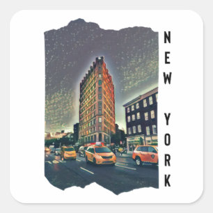 New York City Aesthetic Photo Art   Square Sticker