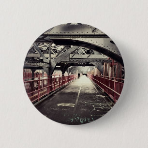 New York City Architecture - Williamsburg Bridge 2 Inch Round Button