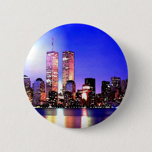 New York City at Night 2 Inch Round Button
