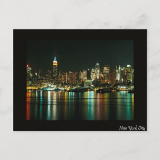 new york city at night postcard