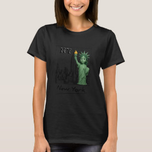 New York City Baby Statue of Liberty Skyline Sketc T-Shirt
