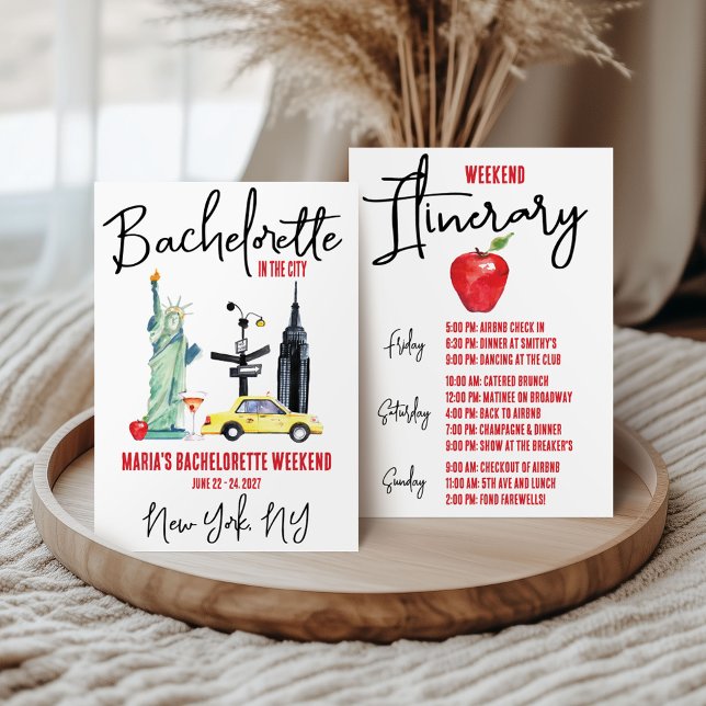 New York City Bachelorette Party Weekend Itinerary Invitation (Creator Uploaded)