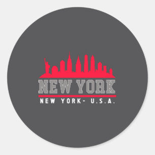New York City Beautiful Skyline _1  Classic Round Sticker