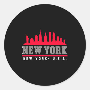 New York City Beautiful Skyline  Classic Round Sticker