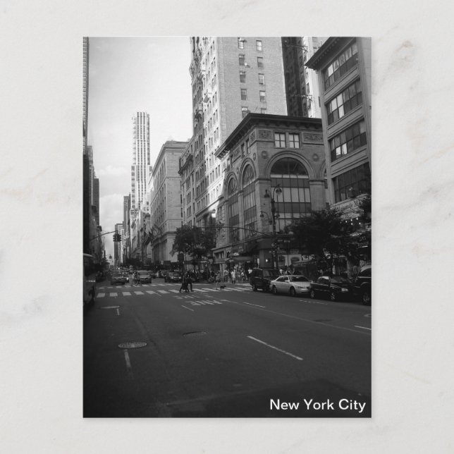 New York City Black and White Postcard (Front)