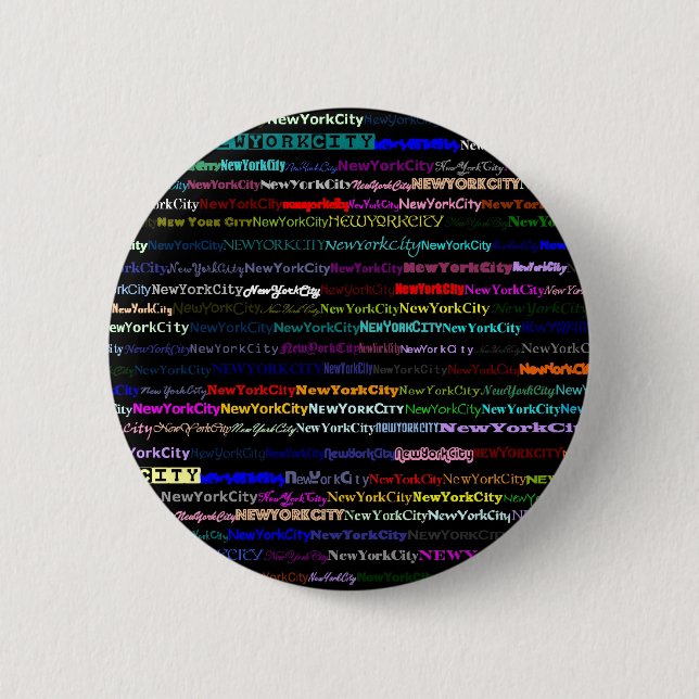 New York City Black Background Button (Front)