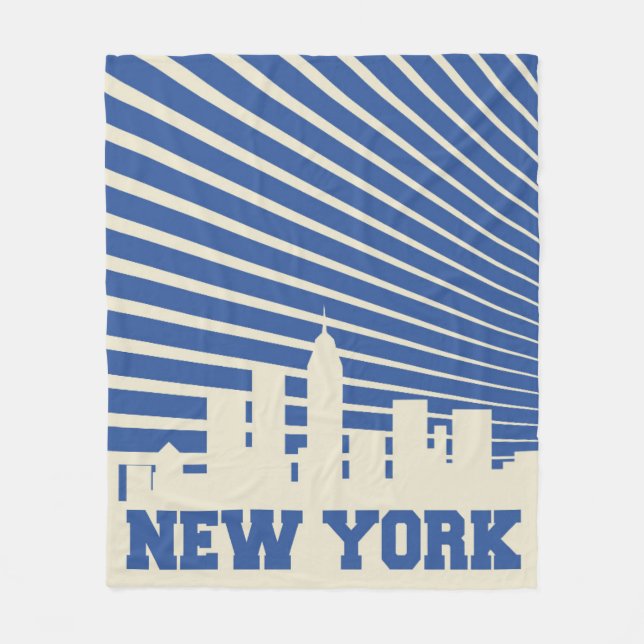 New York City Blue Fleece Blanket (Front)