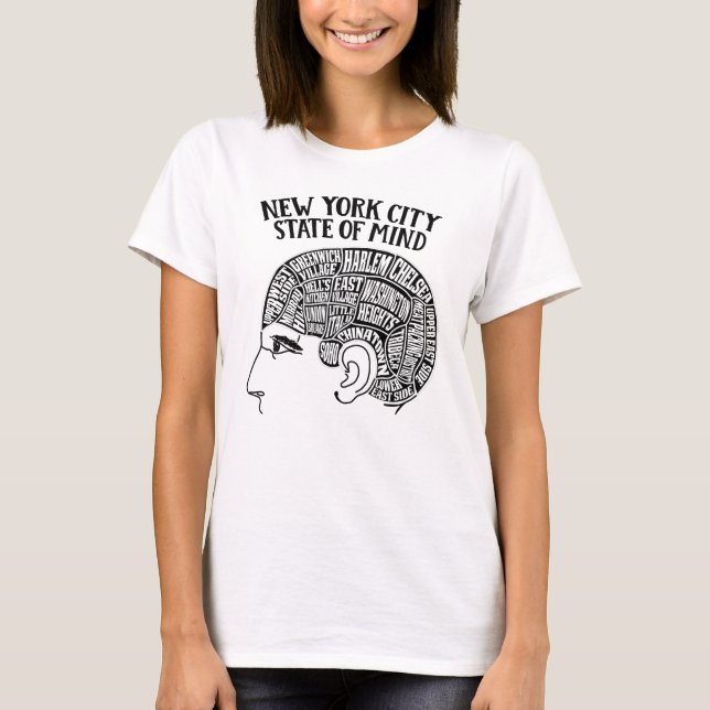 New York City Brain Head Design T-Shirt (Front)