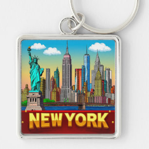 🧲 New York City Break Vacation Memory USA 🌆 Keychain