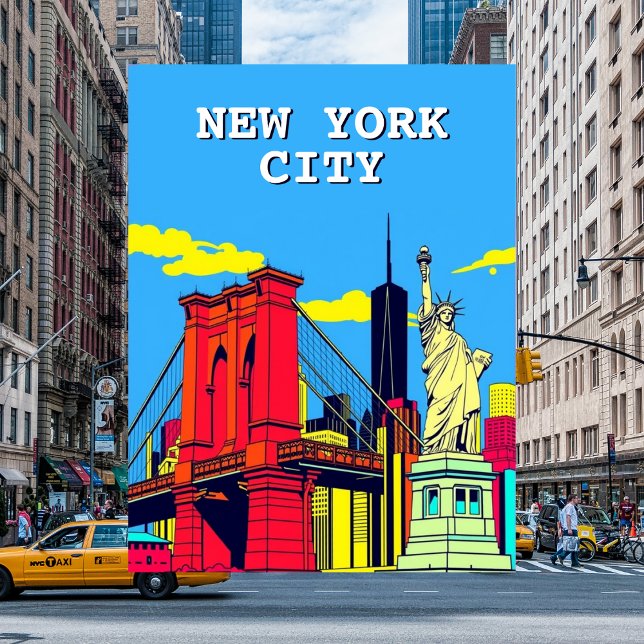 New York City Bright Art Travel Postcard (New York City Bright Art Travel Postcard)