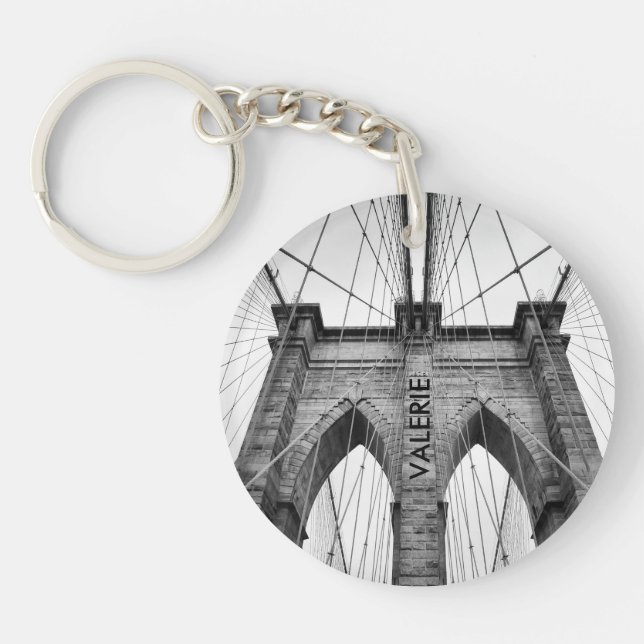 New-York City Brooklyn Bridge Closeup Keychain (Front)